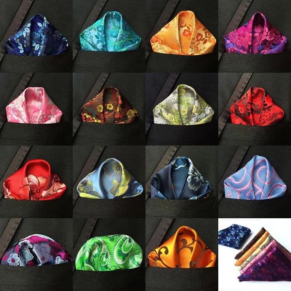15 Colors Fashion Mens Handkerchief Floral Hankies Hanky Business Flower Pocket Square Chest Towel 2525CM 250625