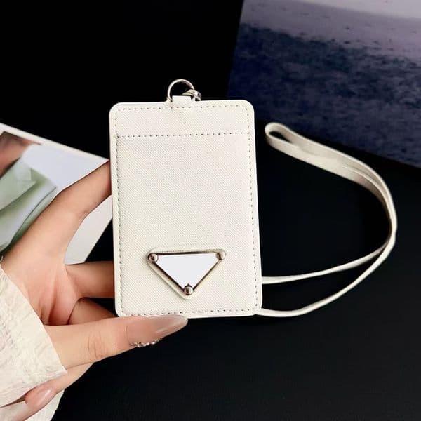 Designer Luxury Credit Card Slot Pocket Phone Case DIY Accessories Badge Leather Wallet Pouch Men Women Mini Purse Shoulder Neck Strap Student Bus Card Bags