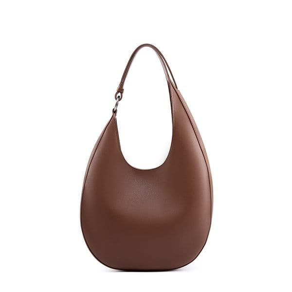 Elegant Lunar Shape Genuine Leather Shouldersack for Ladies