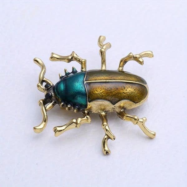 Fashion Insect Animal Brooch Men Women Retro Drip Oil Beetle Pin 250625