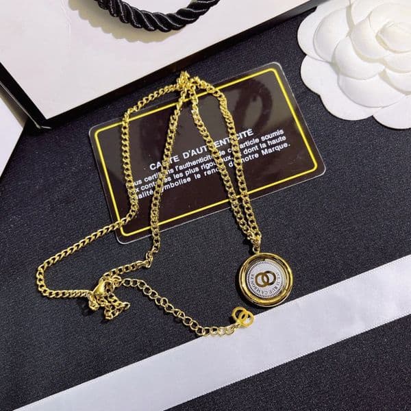 Stylish Gold Chain Necklaces with Engraved Charm Fashion Accessory for Women Trendy Jewelry Gift for Any Occasion