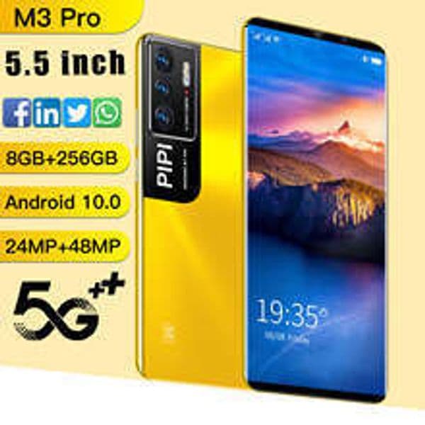 New M3pro Android Smartphone 5.2 Inch Large Screen Phone Cell Phones Unlock Touch Screen Phone Androids Camera Telephone HD Display Face Recognition