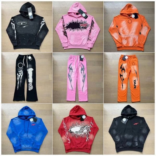 Mans hoodie helles Tracksuits Classic high Street Retro Y2k Hip-hop Sweater Women Pullover High Quality Vintage Washed helles Graffiti Print Streetwear Pants