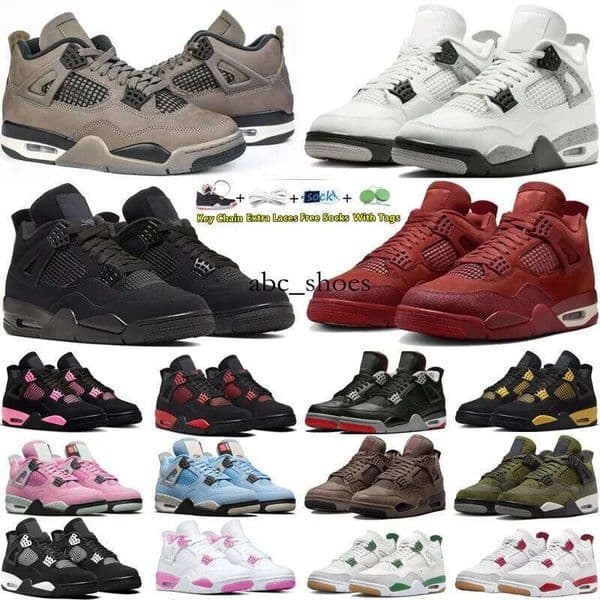 4 4s mens basketball shoes Military Black Cat White Cement Bred Reimagined by Brick Cave Stone Lighing Thunder men women trainers sports sneakers sneaker