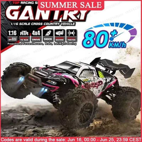 4WD 1 16 80KM/H Super Brushless 50KM/H Brushed RC Car 4x4 Off Road Remote Control High Speed Drift Racing Truck Toy Kids Adults Z250707