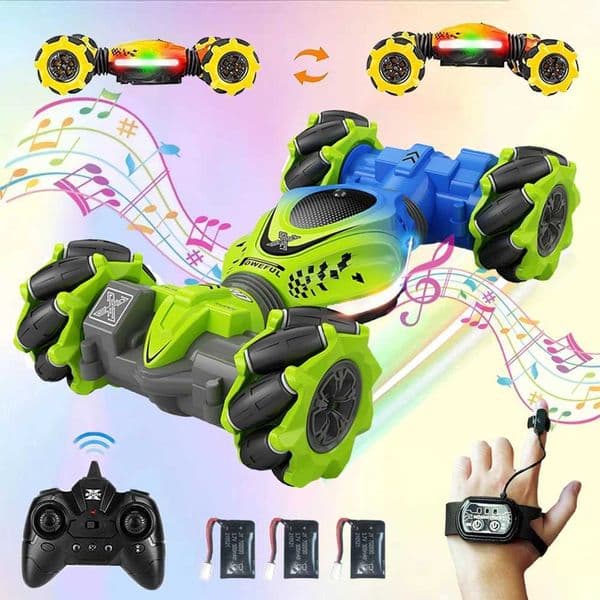 4WD RC Car Toy 2.4G Radio Remote Control RC Watch Gesture Sensor Rotation Twist Stunt Drift Vehicle Toy for CHildren Kids Z250707