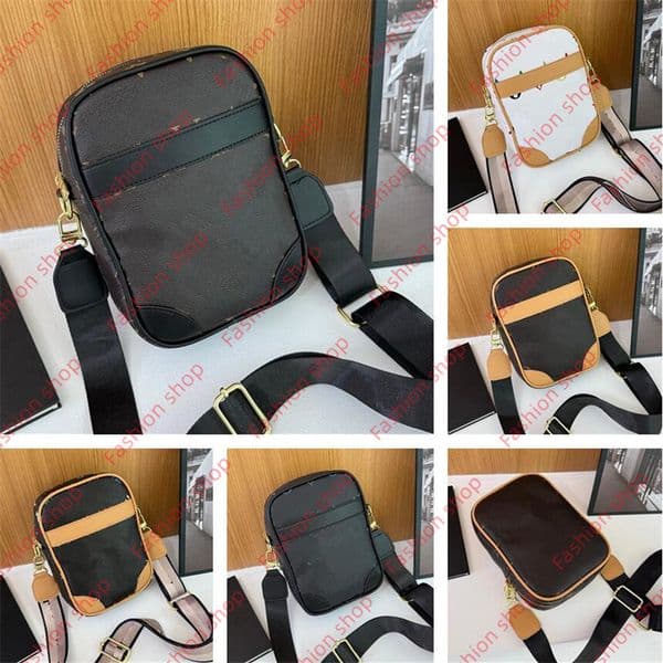 Designer Danubes bag men women Shoulder crossbody mobile phone bags leather square trunk cross body messenger Satchels mans fashion Clutch wallet Hobo purse dhgate