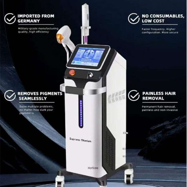 Vertical Ice Painless Tec Cooling Picosecond 808nm Tattoo Removal Facial Body Depilation Diode Laser 808 Hair Removal Machine