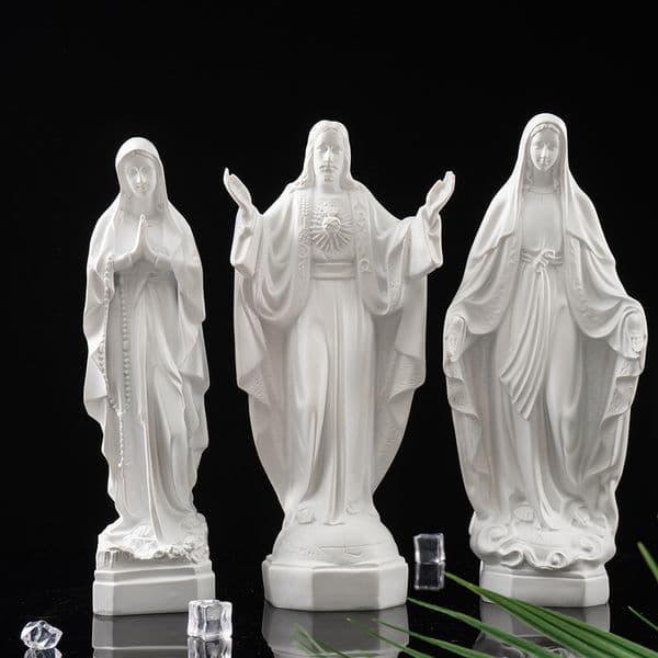 NORTHEUINS Virgin Mary Statue Mother God Figurines for Interior Our Lady of Guadalupe Religious Home Decoration Sculpture Object