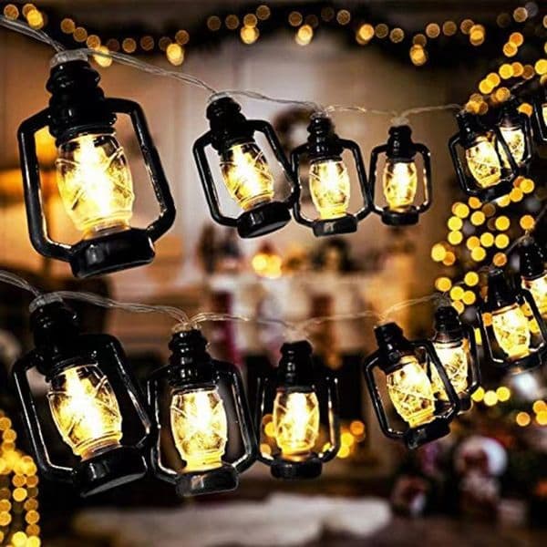 LED Campfire Mood Lighting - Portable Outdoor Lanterns with Built-in Solar Panels