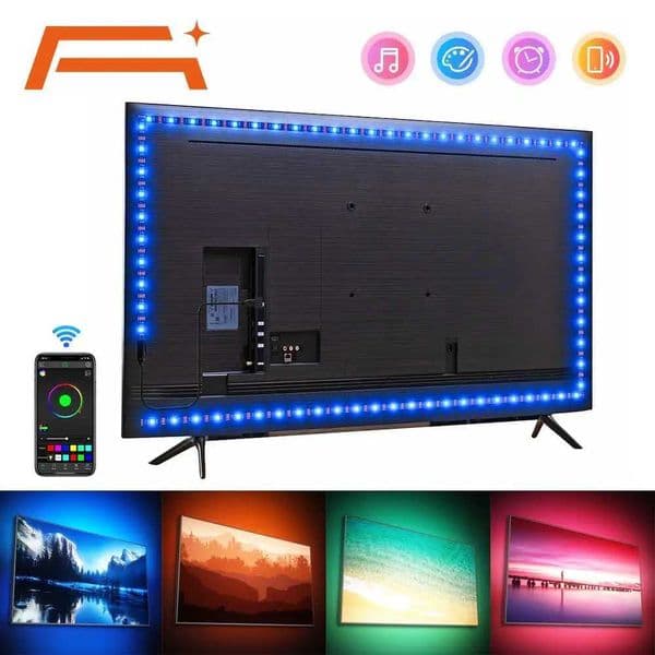 LED Strip Lights Bluetooth APP Control 5050 RGB LED Lights 5V USB LED Strip Colorful LED Tape for TV Backlight Room Decoration W250707