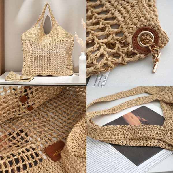 Beach Bag Designer Bag Tote bag Straw Bag Big Capacity Holiday Shopping bag women Handbags Hollow Out Shoulder bags Vacation with Purse