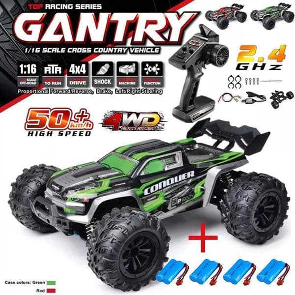 16102 1 16 Rc Car With Led Light 4WD 50km/h Off-road Vehicle High Speed Drift Car For Kid Vs Wltoys Boys Kids Birthday Gifts Z250707