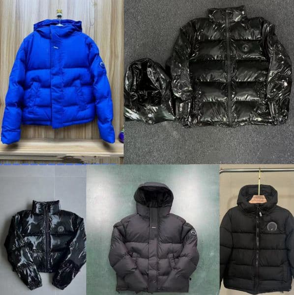 Designer Men's Down & Parkas Bright black cotton jacket thick men's detachable hooded trendy couple jacket