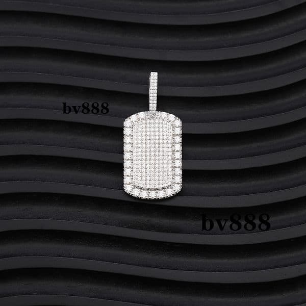 High Quality 925 Silver Square Shape Simple Pendant VVS D Color Moissanite Cuban ecklace Charm Pendant