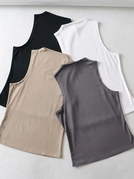 Summer Arrival Women Solid Color Causal Sexy CropedTop Sleeveless Tank Streetwear 250708