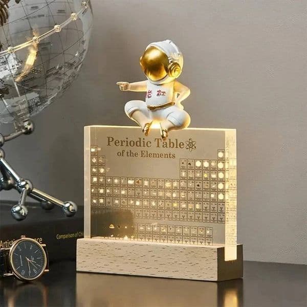Periodic Table of The Elements with USB Light Wooden Base Desk Decoration Chemical Element Display Home Decor Ornament Crafts high-quality