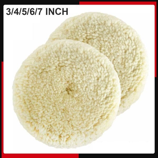 2pcs Polishing Pads 3/4/5/6/7 Inch Natural Wool Buffing Pad Kit Polishing Disk for Compound Cutting Car Body Repair Buffing Pads