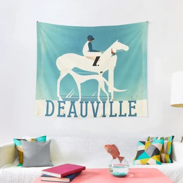 Art Deco Horse Racing, Greyhound Racing, vintage sport Tapestry Aesthetic Room Decor Decoration Home Tapestry