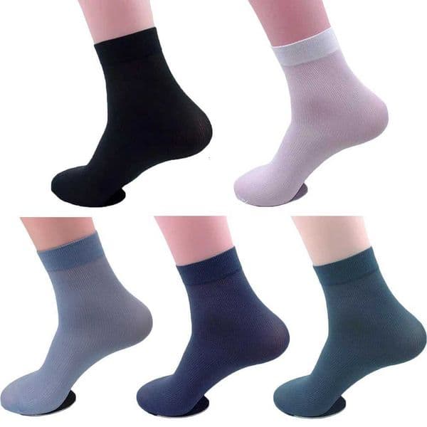 Pair Mens Bamboo Silk Socks For Business Fashion Striped Breathable Ankle Sock Sports Casual One Size Reduced Pressure Socks W250709