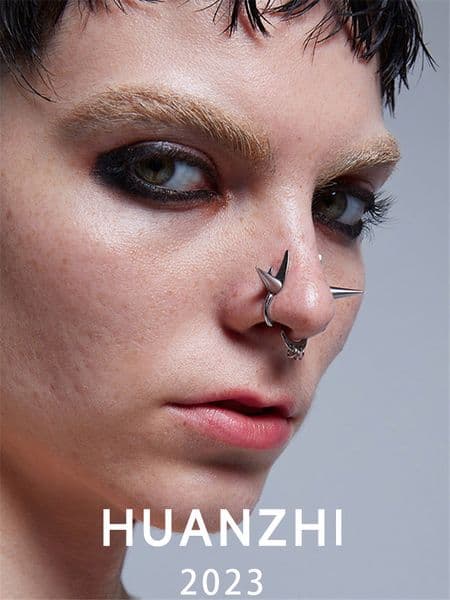 HUANZHI 2023 New Cyberpunk Nose Clip Non Piercing Cool Spikes Nose Cuff Clip for Women Men Gothic Irregular Jewelry