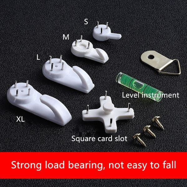 20pcs Multi Function White Plastic Invisible Wall Mount Photo Picture Frame Clock Mirror Nail Hook Hanger Seamless Nail