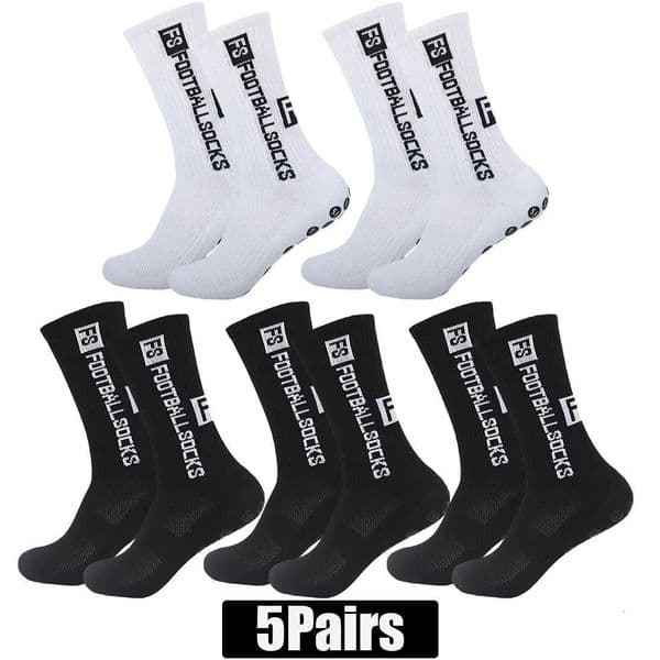 5Pairs Men Women Non Slip Workout Socks for Football Basketball Baseball Rugby Soccer Tennis W250709
