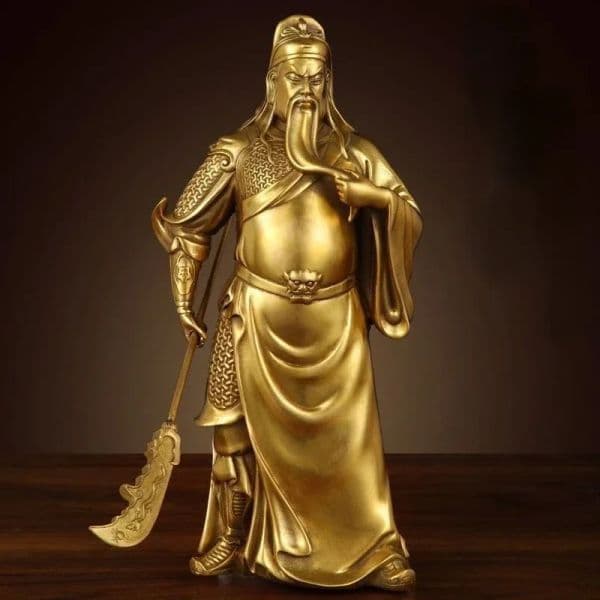 Copper People Guan Gong Statue God of Wealth Guan Yu Home Living Room Sculptures