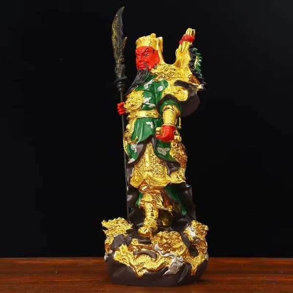 Resin Painting Guan Gong Buddha Statues Guan Yu Sculptures Room Home Buddhist Hall Office Living Room Decoration Accessories