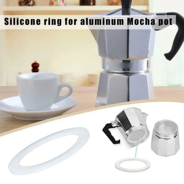 2PCS Silicone Moka Pot Seal Ring Stainless Steel Filter Coffee Pot Washer Gasket Ring Coffee Makers Accessories