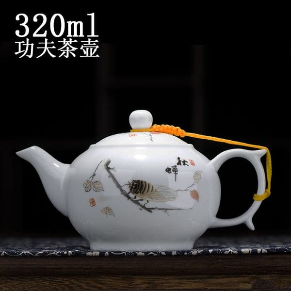 Teapot pottery Kungfu teapot tea set small single pot small capacity Jingdezhen blue and white porcelain tires underglaze enamel