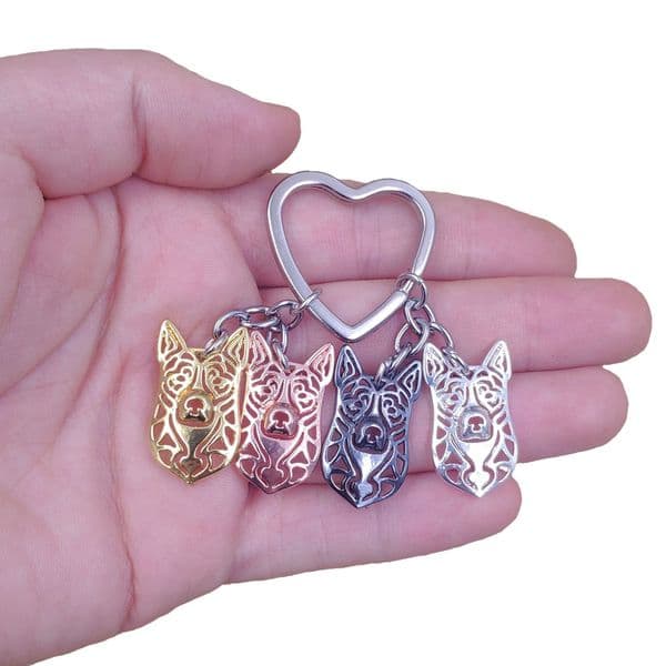 Hot Sale Australian Cattle Dog Animal Cute Gold Silver Plated Keychain For Bag Women Men Girls Female Love Jewelry K197