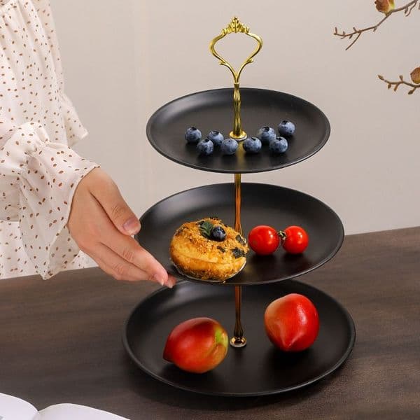 Stainless Steel Fruit Tray Easy To Use Not Easily Deformed Cake Dessert Tray 2/3 Layer Multi-Function Dessert Display Holder