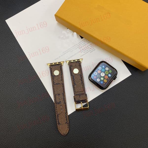 designer Smart Straps Luxury Watch Band 38 40 41 42 44 45 49 mm Flower Leather Watchs Strap Wristband For Iwatch 8 7 6 5 4 SE Designer Watchbands with box Z260603