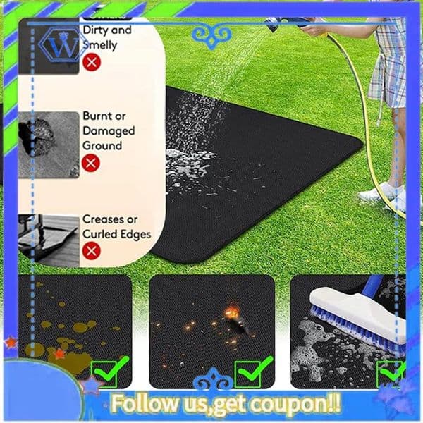 Easy To Use Fire Resistant Grill Mat BBQ Grill Mat Folding Oil-Proof Grill Floor Pads Fireproof Floor Mat Fire Pit Mat For Deck