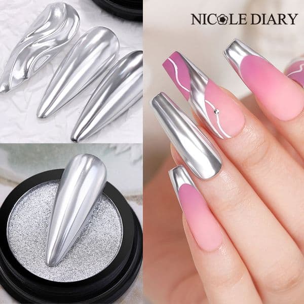 1pc 19Colors Nail Glitter Mirror Powder Chrome Solid Dust Pigment Metallic Effect Nail Art UV Gel Polish Decoration Accessories