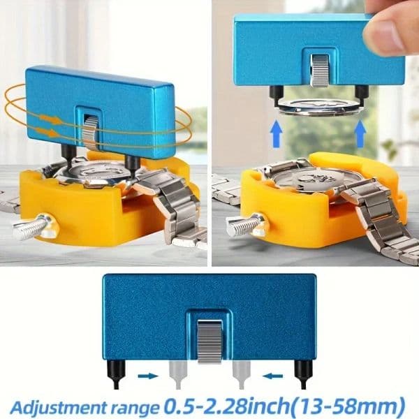 3 in 1 Repair Tool Set Watch Back Remover Tools Adjustable Opener Back Case Remover Watch Case Back Opener Repair Remover Holder