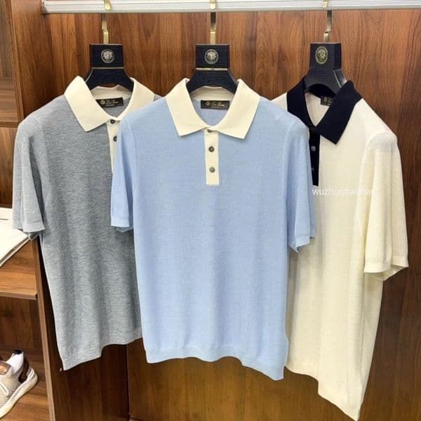 Men Polos Summer Knitting Breathable Business Leisure Lapel Short Sleeve Polo Shirt L1289