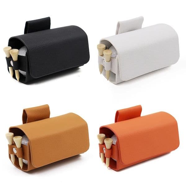 Golf Pouch Bags Travel Case Golf Ball Bag Portable Waist Storage Bag PU Leather For 2Pcs Golf Balls Holds And 4 Golf Tees Bag 250709