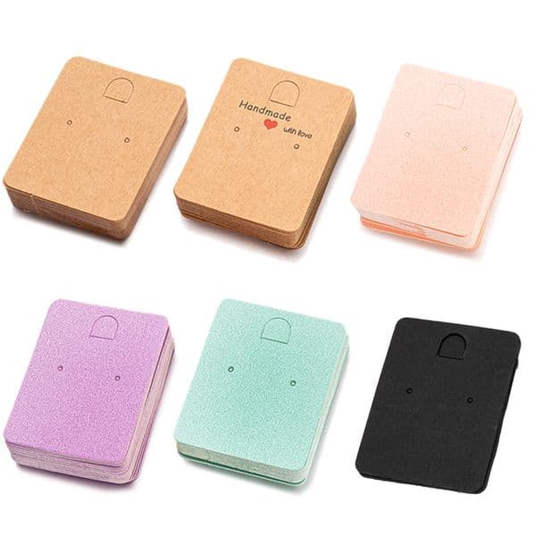 50pcs Paper Jewelry Display Stand Cards Earring Showcase Holder Organizer Packaging Gifts Small Businesses Supplies Material