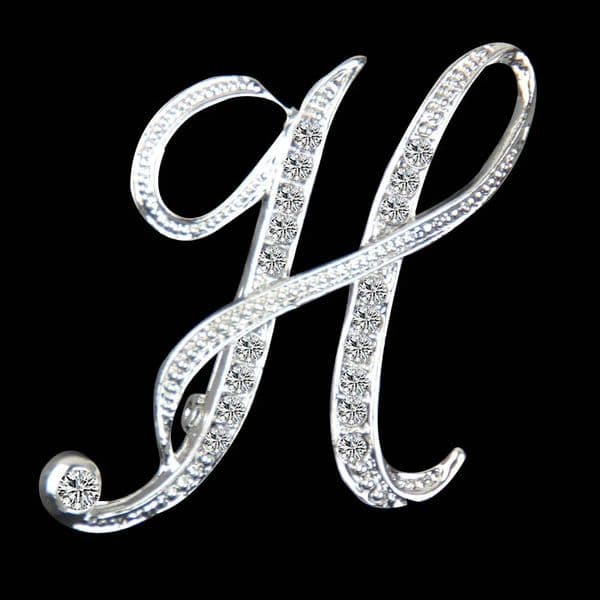 Women Men AZ Letter Brooch s Crystal Silver Color English Alphabet Metal Pins Cute Jewelry Accessories Christmas Gift 250625