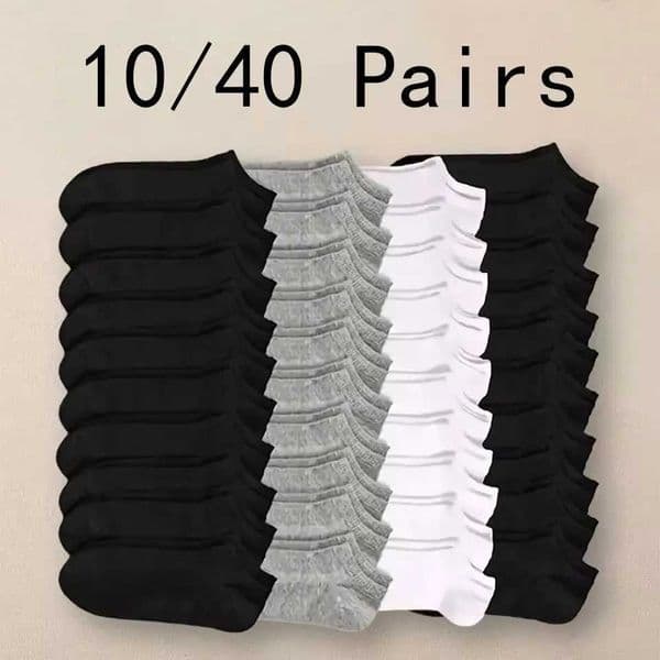 0/40 Pairs Mens Boat Socks Business Sport Sweat Absorption Mature Summer Autumn Solid Color Non Pilling Versatile Ankle Socks W250709