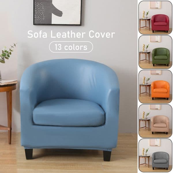 Tub Sofa Covers Waterproof PU Leather Armchair Cover With Seat Covers Club Sofa Slipcovers For Living Room Furniture Protector