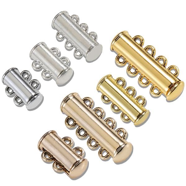 2pcs 2/3/4/5 Metal Rows Magnetic Clasps for Jewelry Making Slide Clasp Bracelet Closure Necklace Clasp DIY Accessories Wholesale