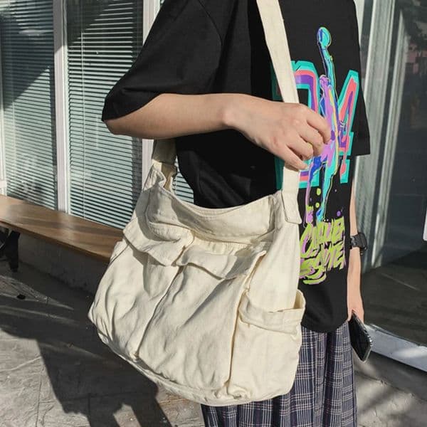 Women Vintage Handbag Canvas Teenager Shoulder Tote Bags Messenger Bags Ladies Casual Handbag Crossbody Purse 250708