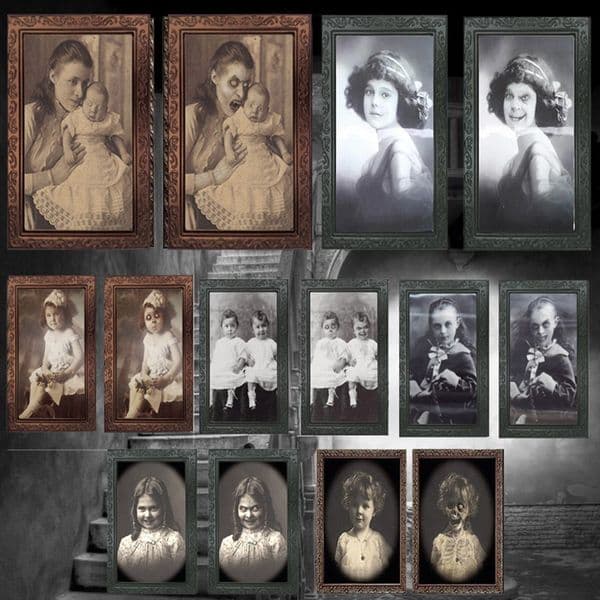 Changing Face Ghost Halloween Decoration Horror Craft Supplies Party Decor Halloween Theme Party Props 3D Ghost Picture Frame