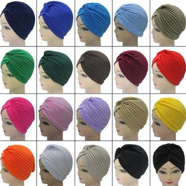 Women Muslim Hijab Turban Headbands Cap Autumn Winter Warm Headwear Casual Streetwear Female Muslim Indian Hats