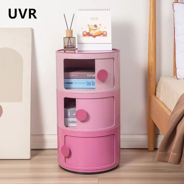 UVR Modern Simple Nightstand Scandinavian Mini Small Cabinet Organizer Storage Box Home Hotel Bedside Cabinet Shelf Furniture
