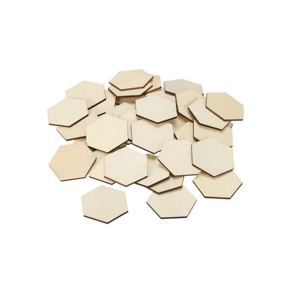 50/100/200pcs Wood Pieces Unfinished Hexagonal Wood Shapes Blank Wooden Cutouts Ornaments Natural for Christmas Craft Projects