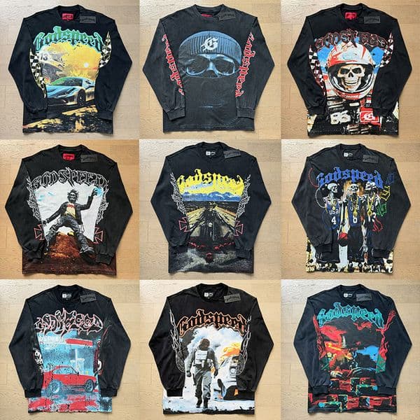 designer long t shirt mens classics graphic tee tshirt clothes casual hip hop rock Long sleeves shirt